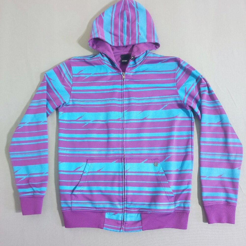 Etnies hoodie women's size M purple and blue colour full zip kangaroo pocket